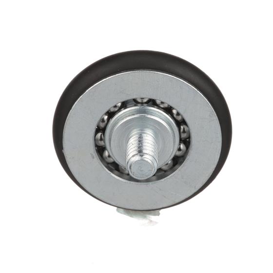 Picture of 1-5/16" OD Rubber Tired Steel Concave Ball Bearing Roller with 1/4-20 x 3/4" L Flat Head Screw Stud
