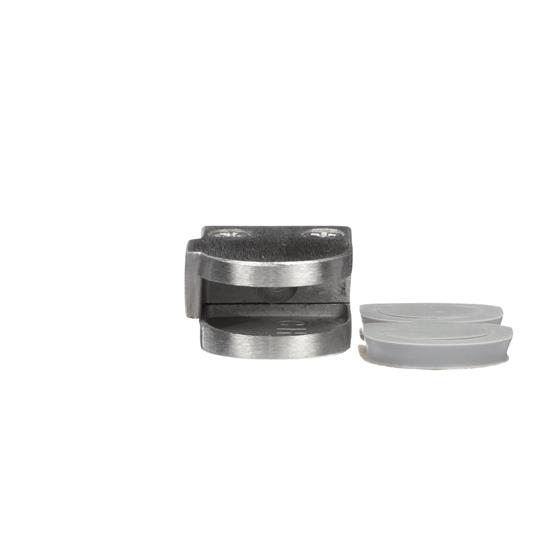 Picture of Stainless Steel Right-Hand Bottom Glass Clamp with Gaskets for 1/4" Glass
