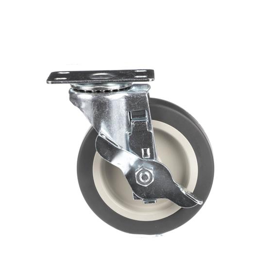 Picture of Standard Duty 1-3/4" x 3" Plate Caster With 3" Gray Rubber Wheel With Brake