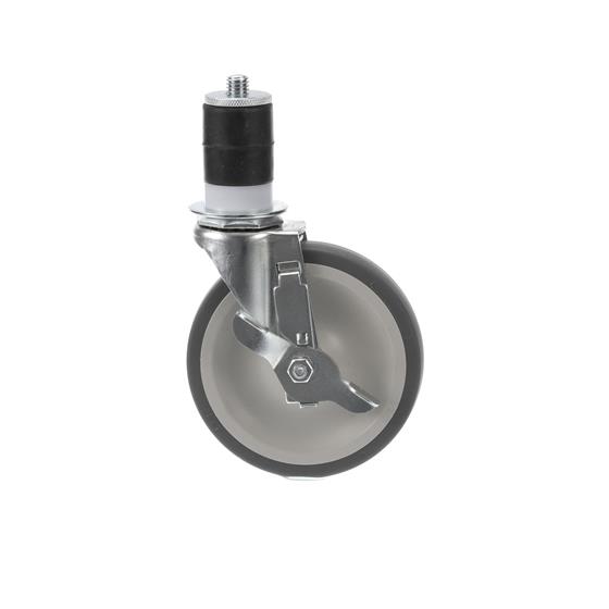 Picture of Standard Duty 1-5/8" Expanding Stem Caster With 5" Gray Rubber Wheel With Brake