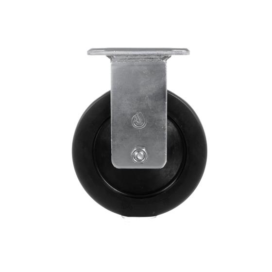 Picture of Medium Duty 2-3/8" x 3-5/8"  Rigid Plate Caster With 5" Black Rubber Wheel