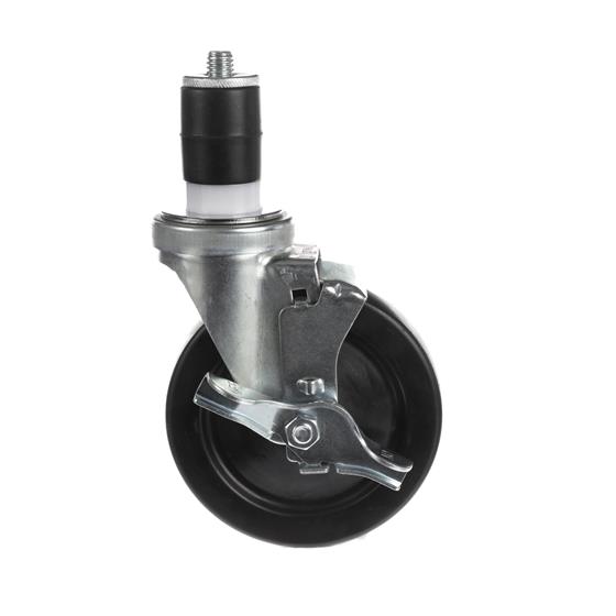 Picture of Medium Duty 1" Expanding Stem Caster With 3-1/2" Black Rubber Wheel With Brake