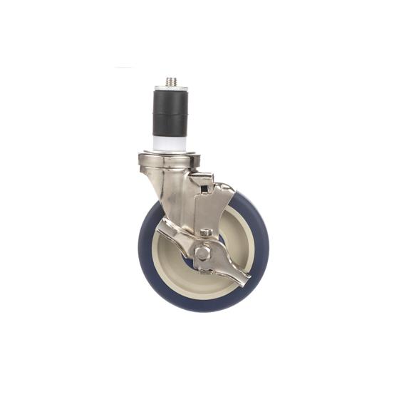 Picture of Medium Duty 1-5/8" Expanding Stem Caster With 5" Blue Polyurethane Wheel With Brake