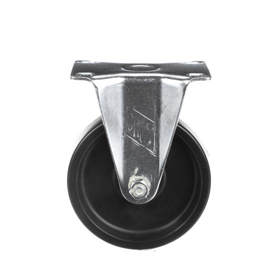 Picture of Medium Duty 2-3/8" x 3-5/8"  Rigid Plate Caster With 5" Black Polyolefin Wheel