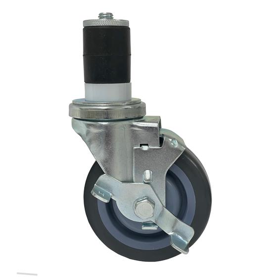 Picture of Medium Duty 1" Expanding Stem Caster With 5" Gray Polyurethane Wheel With Brake