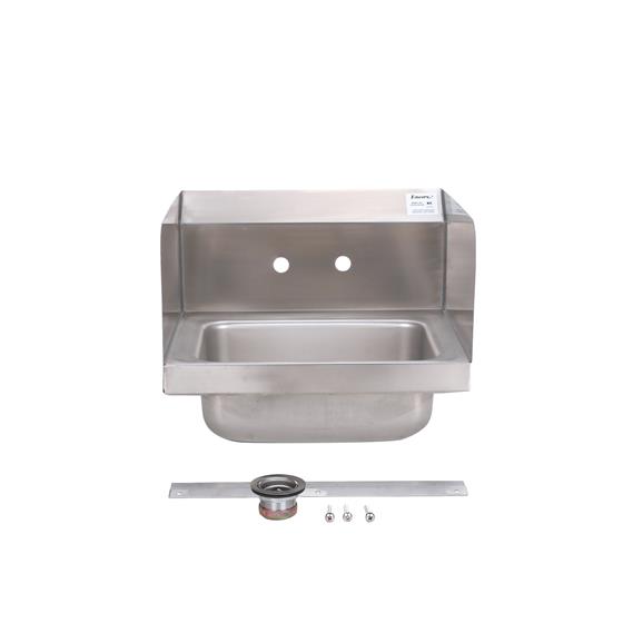 Picture of Encore® Wall Mount Type 304 Series Stainless Steel Hand Sink 14" x 10" x 5" Deep with Side Splash and KL45-4000-SE4 Faucet