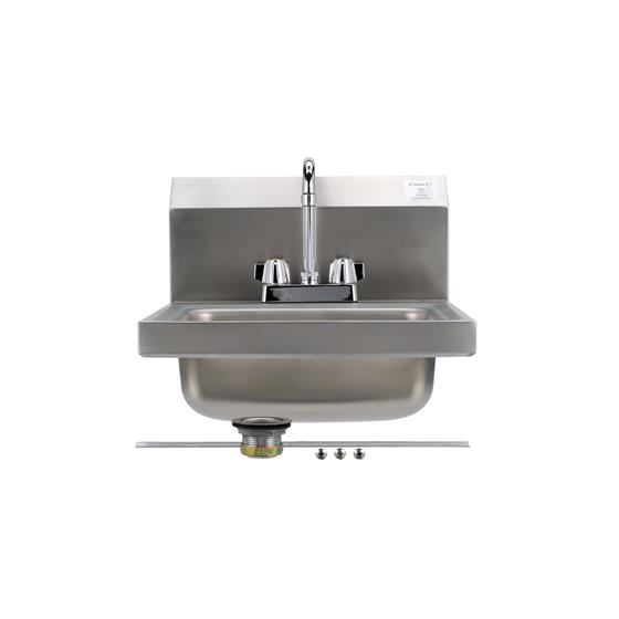 Picture of Encore® Wall Mount Type 304 Series Stainless Steel Hand Sink 4" OC Mounting Holes 14" x 10" x 5" Deep Less Side Splash with KHS11-4000