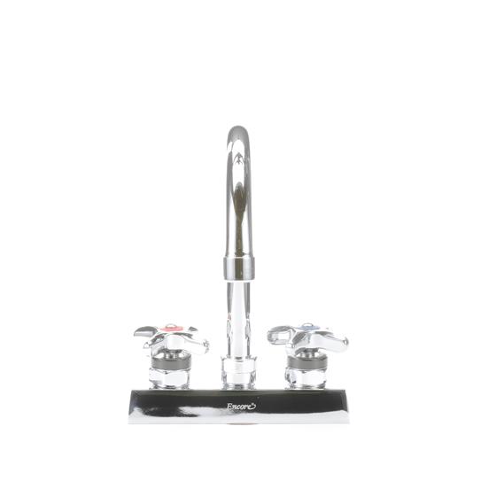 Picture of Encore 4" OC Deck Mount Faucet with 6-1/2" Swivel Gooseneck Spout with Cross Handles