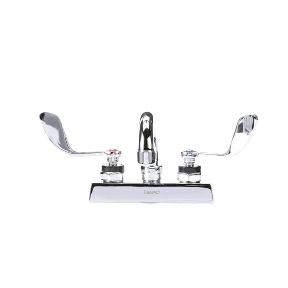 Picture of Encore 4" OC Deck Mount Faucet with 6" Swivel Spout and 4" Wrist Blade Handles