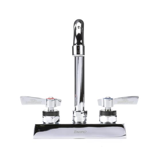 Picture of Encore 4" OC Deck Mount Faucet with 3-1/2" Swivel Gooseneck Spout and Lever Handles, Retail Packaging