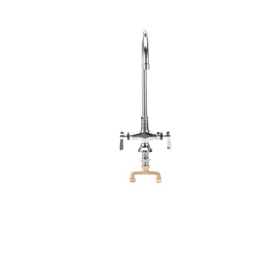 Picture of Encore® Brass Chrome Plated Double Pantry Faucet with 8" Swivel Gooseneck Spout and Lever Handles, Retail Packaging