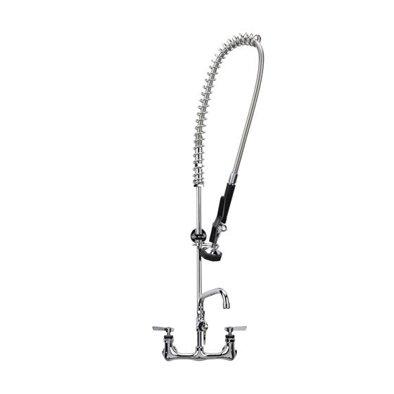 Picture of Encore® 8" OC. Brass Chrome Plated Wall Mount Pre Rinse Assembly 1.2 gpm Spray Head with Wall Bracket and 12" Add-On Faucet