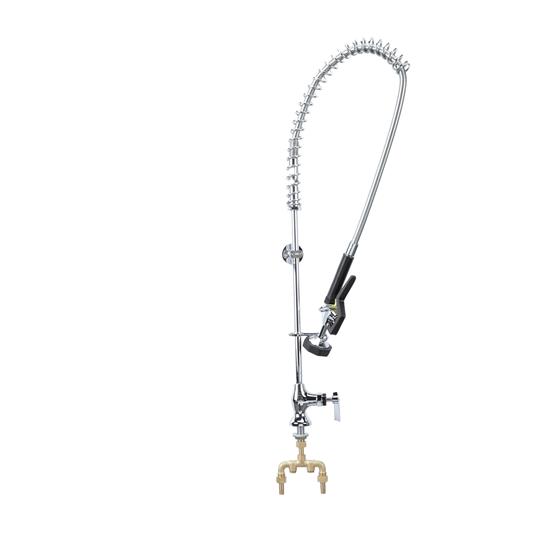 Picture of Encore® Brass Chrome Plated Single Deck Mount Pre-Rinse with Mixing Valve and Wall Bracket