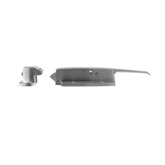 Picture of Flush To 3/8" Offset Satin Stainless Steel Heavy Duty Walk-In Cooler Door Safety Latch With Cylinder Lock