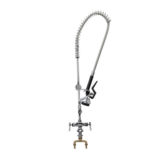 Picture of Encore Single Hole Deck Mount Pre Rinse Assembly with Wall Bracket, Stainless Steel Spring and 8" Add On Faucet