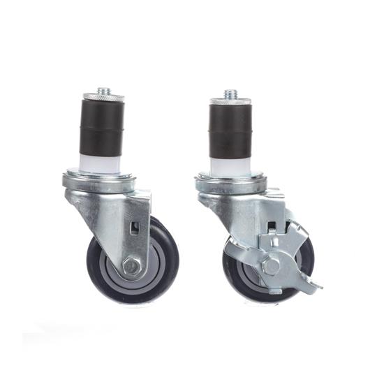 Picture of Caster Kit, Medium Duty 1-1/2" Expanding Stem Caster With 3" Blue Polyurethane Wheel, 2 Brake And 2 Non-Brake In Retail Box