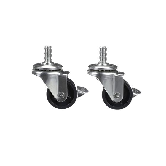 Picture of Caster Kit, Medium Duty 1/2-13 x 1" Threaded Stem Caster With 2" Blue Polyolefin Wheel, 4 Brake In Retail Box