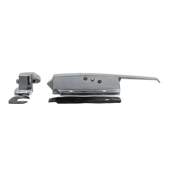 Picture of -1/8" to 3/8" Offset Polished Chrome Heavy Duty Walk-In Cooler Door Safety Latch with Cylinder Lock, Strike and Gaskets