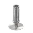 Picture of 1-5/8" Round Stainless Steel Clad Zinc Die Cast 3" Adjustable Hi-Rise Flanged Foot Insert With Mounting Holes