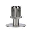 Picture of 1-1/2" Square Stainless Steel Clad Zinc Die Cast Adjustable Flanged Foot Insert With Mounting Holes