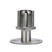 Picture of 1-1/2" Square Stainless Steel Clad Zinc Die Cast Adjustable Flanged Foot Insert With Mounting Holes