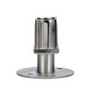 Picture of 1-1/2" Square Stainless Steel Clad Zinc Die Cast Adjustable Flanged Foot Insert With Mounting Holes