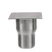 Picture of 1-5/8" x 3-9/16" H Stainless Steel Leg Socket With FlangedTop, Flared Body And 3-1/2" x 3-1/2" Welded Mounting Plate