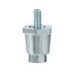 Picture of 1" H Chrome Plated Thermoplastic Appliance Leg With 1/4-20 x 1/2" L Protruding Stud and Adjustable Round Toe