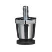 Picture of 1" H Chrome Plated Thermoplastic Appliance Leg With 1/4-20 x 1/2" L Protruding Stud and Adjustable Flanged  Black Rubber Toe