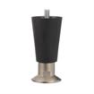 Picture of 4" H Black High Temperature Thermoplastic Appliance Leg With 3/8-16 x 1/2" L Protruding Stud and Nickel Plated Die Cast Flanged Toe