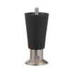 Picture of 4" H Black High Temperature Thermoplastic Appliance Leg With 3/8-16 x 1/2" L Protruding Stud and Nickel Plated Die Cast Flanged Toe