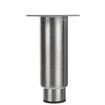 Picture of 2" OD x 6" H Stainless Steel Heavy Duty Equipment Leg With 3-1/2" Square Welded Mounting Plate And 3" Adjustable Black Nylon Toe