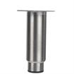 Picture of 2" OD x 6" H Stainless Steel Heavy Duty Equipment Leg With 3-1/2" Square Welded Mounting Plate And 3" Adjustable Black Nylon Toe