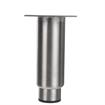 Picture of 2" OD x 6" H Stainless Steel Heavy Duty Equipment Leg With 3-1/2" Square Welded Mounting Plate And 3" Adjustable Black Nylon Toe