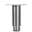 Picture of 2" OD x 6" H Stainless Steel Heavy Duty Equipment Leg With 3-1/2" Square Welded Mounting Plate And 3" Adjustable Black Nylon Toe
