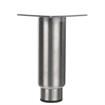 Picture of 2" OD x 6" H Stainless Steel Heavy Duty Equipment Leg With 3-1/2" Square Welded Mounting Plate And 3" Adjustable Black Nylon Toe