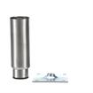 Picture of 2" OD x 6" H Stainless Steel Heavy Duty Equipment Leg With 3-1/2" Square Removable Mounting Plate And 3" Adjustable Black Nylon Toe