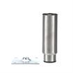 Picture of 2" OD x 6" H Stainless Steel Heavy Duty Equipment Leg With 3-1/2" Square Removable Mounting Plate And 3" Adjustable Black Nylon Toe