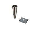 Picture of 6" H Nickel Plated Die Cast Equipment Leg With 3-1/2" Square Removable Mounting Plate And Adjustable Hex Toe