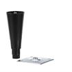 Picture of 6" H Black Thermoplastic Equipment Leg With3-1/2" Square Removable Mounting Plate  And Adjustable Black Hex Toe