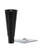 Picture of 6" H Black Thermoplastic Equipment Leg With3-1/2" Square Removable Mounting Plate  And Adjustable Black Hex Toe