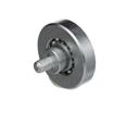 Picture of 1-5/16" OD Steel Flat Ball Bearing Roller with 1/4-20 x 1" L Flat Head Screw Stud