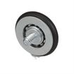 Picture of 1-5/16" OD Rubber Tired Steel Concave Ball Bearing Roller with 1/4-20 x 3/4" L Flat Head Screw Stud