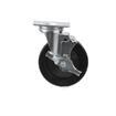 Picture of Medium Duty 2-3/8" x 3-5/8"  Plate Caster With 5" Black Rubber Wheel And Brake
