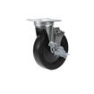 Picture of Medium Duty 2-3/8" x 3-5/8"  Plate Caster With 5" Black Rubber Wheel And Brake