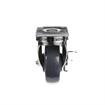 Picture of Medium Duty 2-3/8" x 3-5/8"  Plate Caster With 3-1/2" Blue Polyurethane Wheel And Brake