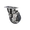 Picture of Medium Duty 2-3/8" x 3-5/8"  Plate Caster With 3-1/2" Blue Polyurethane Wheel And Brake