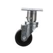 Picture of Medium Duty 3-1/2" x 3-1/2" Plate 1-5/8" OD Adjustable Caster Leg With 3" Black Polyolefin Wheel