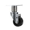 Picture of Medium Duty 3-1/2" x 3-1/2" Plate 1-5/8" OD Adjustable Caster Leg With 3" Black Polyolefin Wheel