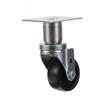 Picture of Medium Duty 3-1/2" x 3-1/2" Plate 1-5/8" OD Adjustable Caster Leg With 3" Black Polyolefin Wheel